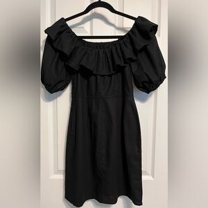 H&M Women's off the shoulder Linen Mini Dress, size M